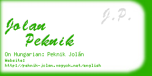 jolan peknik business card