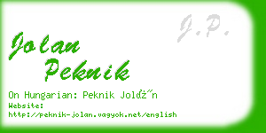 jolan peknik business card